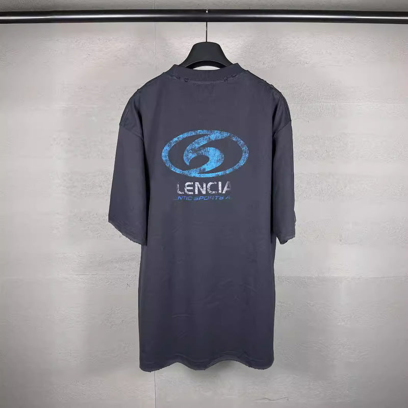 Men T-shirts LOGO printed worn old short sleeves loose casual