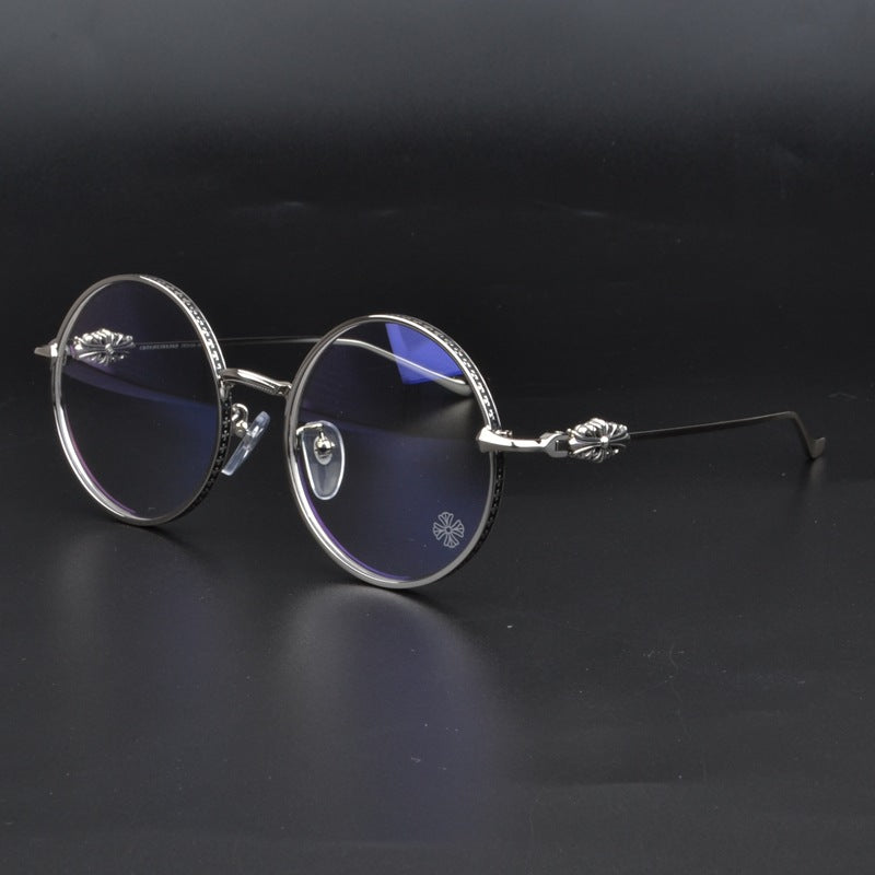 CHH Chrome Hearts Glasses carved high-end spectacle frame round literary spectacle frame