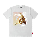 Men T Shirt Gothic Printed round Neck T-shirt Men and Women High Street Couple
