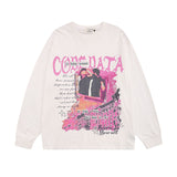 Men Long Sleeve Shirt Printed Long Sleeve Bottoming T-shirt Men and Women Street All-Match Loose