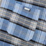 Men Long Sleeved T Shirt Striped Plaid Hooded Shirt Coat Spring and Autumn Loose Casual Long Sleeves Hooded Shirt