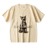Top Women Cute Cat Printed Short Sleeve T-shirt