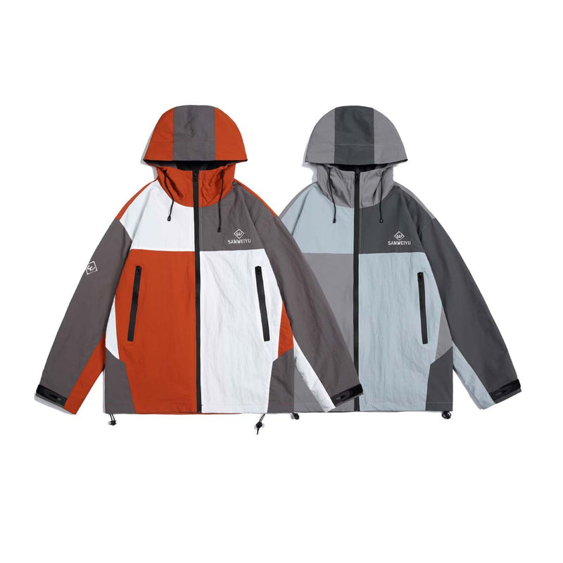 Unisex Jacket Autumn Double Zipper Hooded Jacket