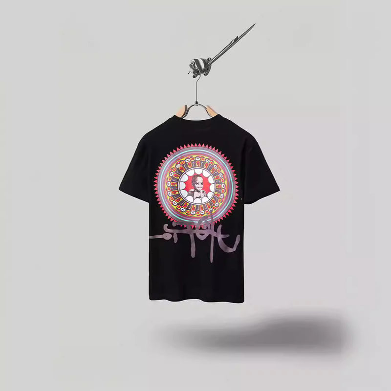 Mens T-shirts Travis Scott Cactus Jack x Utopia Kaleidoscope Short Sleeve T-Shirt