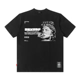 Men T Shirt Rose Print Short Sleeve Loose Fashion Brand Hip Hop Men