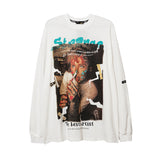 Men Long Sleeve Shirt Printed Sweater Men's and Women's Loose round Neck Sweater Couple
