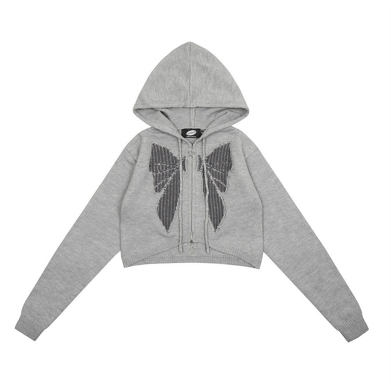Women Sweater Hooded Knit Cardigan Girls Casual Spring and Autumn Sweater Coat