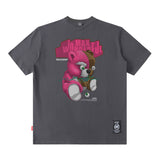 Men T Shirt Vintage Print Short Sleeves T-shirt Men and Women Couple Casual Loose