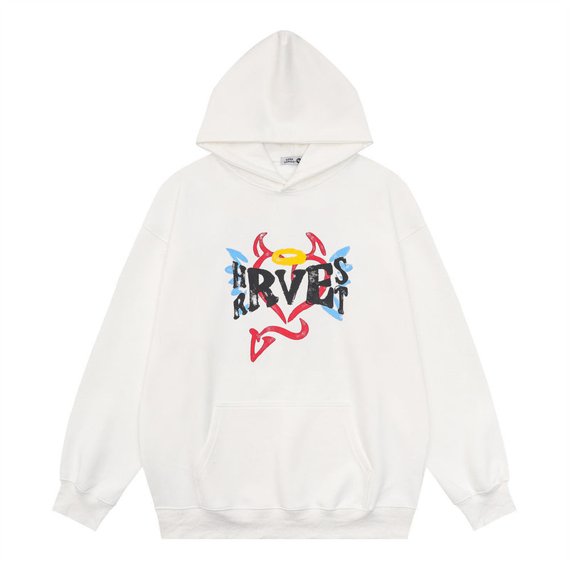 Men Hoodie Printed Pullover Hooded Sweater Men's Loose Autumn and Winter Hooded Top