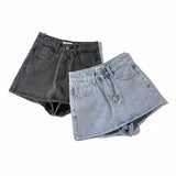 Women Skirt Summer High Waist Slim Fit Hip-Wrapped Short Denim Skirt