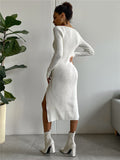 Women Sweater Dress Woolen Skirt Skinny Knit Bottoming Autumn and Winter Dress