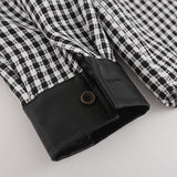 Men Long Sleeved T Shirt Contrast Color Stitching Long-Sleeved Shirt Men's Lapel Shirt Coat Spring and Autumn