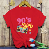 2024New Funny 90'S Girls Printed T-Shirts Fashion Women Short