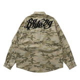 Men Long Sleeved T Shirt Camouflage Shirt Coat Men Street Fashion Loose Embroidery Letters Spring and Autumn Leisure