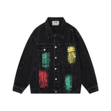 Graffiti Bomber Jacket Cardigan Jacket Men and Women Loose Casual