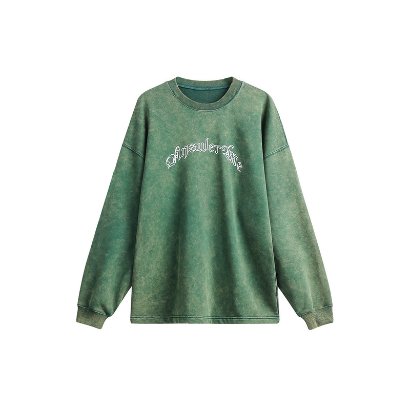 Unisex Hoodie College Style Fashion Brand Washed Printed Sweater round Neck Men and Women