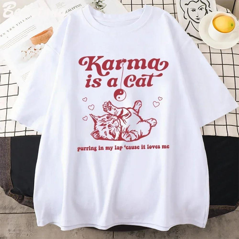 Karma Is A Cat 2024 Taylor Midnights Album Tshirt Short
