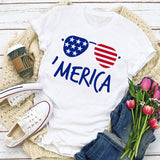 Women Independence Day T Shirt Short Sleeve T-shirt Loose Print