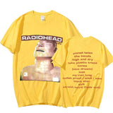 Vintage Rock Band Radiohead T Shirt Men Cotton T-shirts Hip
