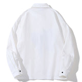 Men Long Sleeve T Shirt Ins Printed Long Sleeve Shirt Trendy Loose Lapels Shirt