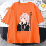 Anime T Shirt Zero Two Graphic Printed T-shirt Women Sum