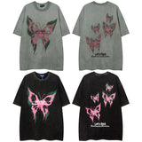 Men T Shirt Vintage Heart Graffiti Fashion Brand Half Sleeve T-shirt Men and Women