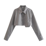 Women T-Shirt Short Design Fashion Polo Collar Shirt Top