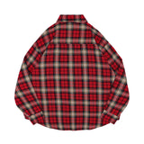 Men Long Sleeved T Shirt Spring and Autumn Lattice Shirt Men Letter Embroidery Loose Shirt Coat