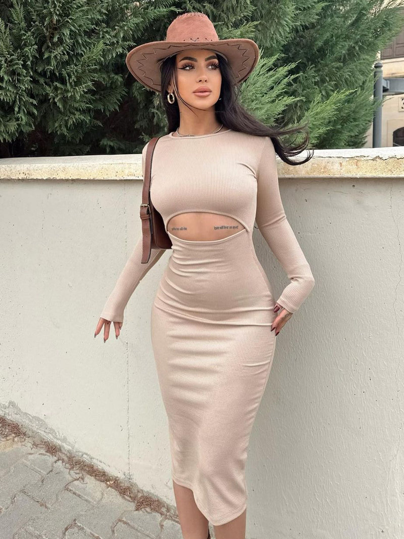 Women's Dresses Women's Clothing Autumn Crew Neck Sheath Dress Women's