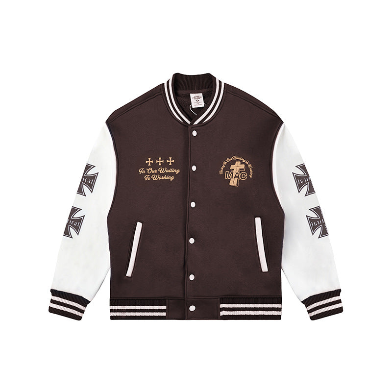 Varsity Jacket Vintage Autumn and Winter Loose Printed Jacket Baseball Uniform
