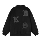 Men Cotton-Padded Jacket Coat Embroidered Lapel Thickening Cotton-Padded Jacket Men's Winter Cotton Padded Zipper Cotton-Padded Jacket