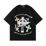 Men T Shirt Hip Hop Retro Short Sleeve T-shirt Men and Women Casual