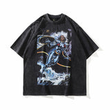 Men T Shirt Vintage Boy Print Short Sleeve T-shirt Men and Women Hip Hop Loose