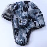 Bathing Ape Hat Outdoor Cycling Windproof Ears Thickened Thermal Pilot Cap