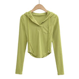 Women T-Shirt Autumn Long-Sleeved Hooded T-shirt
