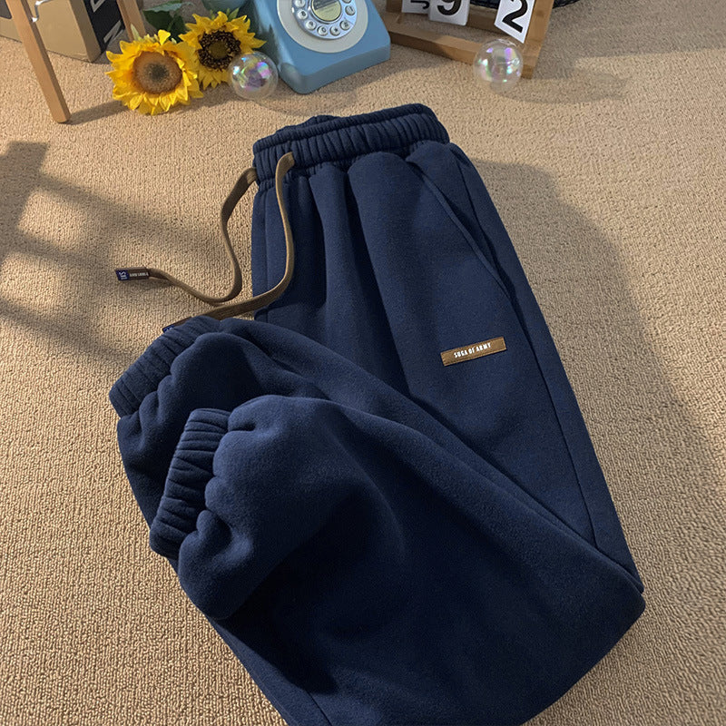Men Sweatpants Men's Autumn and Winter Thickness Loose Casual Trousers