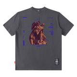 Men T Shirt Goethe Printed round Neck Short Sleeve T-shirt Male and Female Trendy Brand Loose