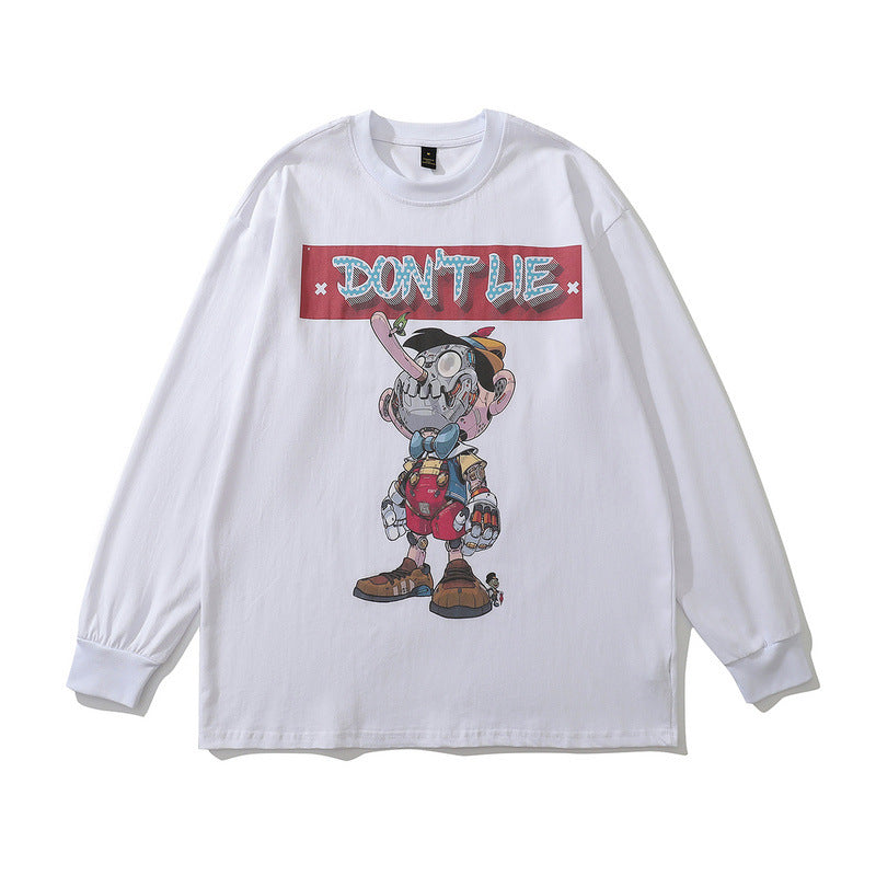 Men Long Sleeve Shirt Hiphop Long Sleeve T-shirt for Men and Women Loose Sweater Autumn