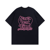 Men T Shirt Letter Puff Print Short Sleeve T-shirt for Men and Women