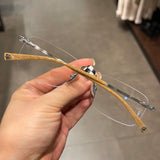 CHH Chrome Hearts Glasses Frame Pure Titanium Ultra Light Frameless Perforated Business Myopia Frame