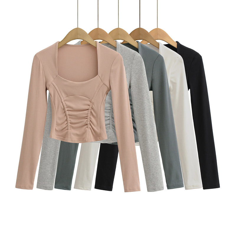 Women T-Shirt Long-Sleeved T-shirt Women's Autumn Slimming Top