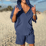 Men Co-Ords Summer Men's Hooded Short Sleeve