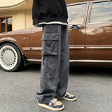 Men Sweatpants Men's Autumn and Winter Loose Trendy Retro Straight Casual Pants