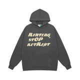 Men Hoodie Vintage Long Sleeve Loose Hooded Pullover Top Spring and Autumn