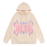 Men Hoodie Spray Painting Flame Hooded Sweater