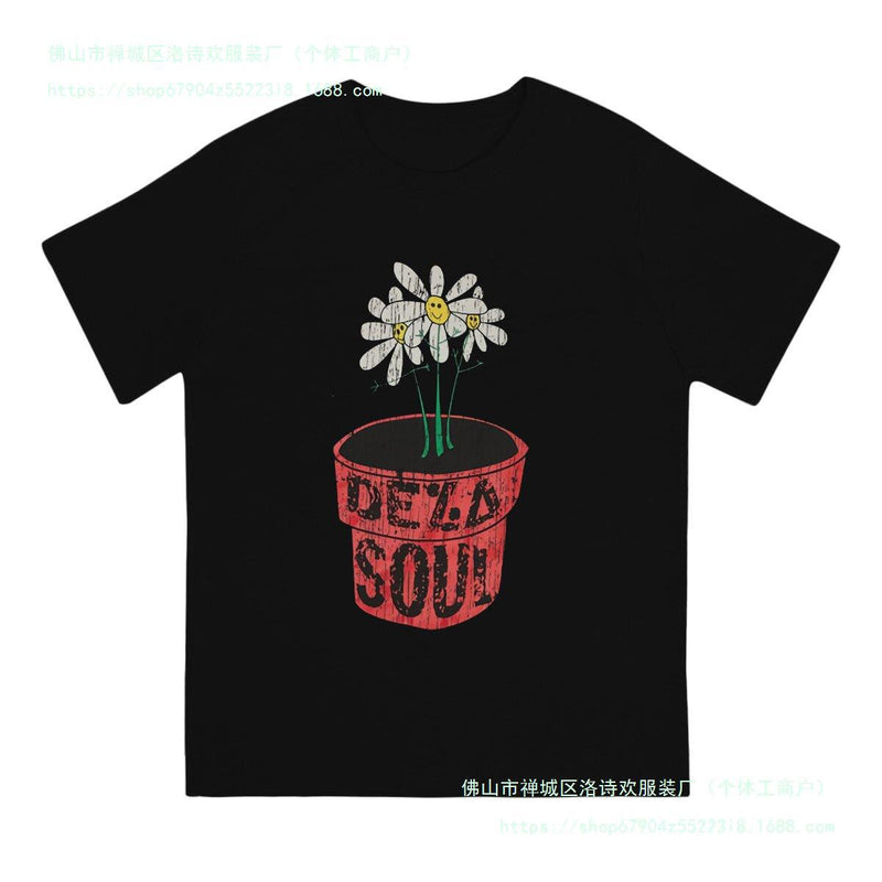 Rap Flower T Shirts for Men  Cotton Funny T-Shirts Round