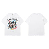 Men T Shirt Suede Gothic Letter Print Hiphop Short Sleeve T-shirt