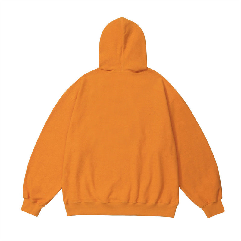 Men Hoodie Flocking Embroidered Cat Letter Hooded Sweater
