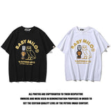 Bathing Ape T Shirt Summer Cartoon Anime Loose Black Casual Short Sleeve T-shirt