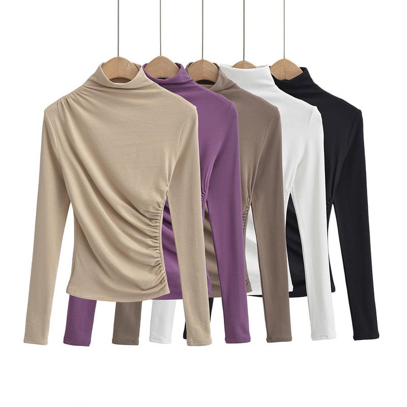 Women T-Shirt Bottoming Shirt T-shirt Slim Long Sleeve Top Women